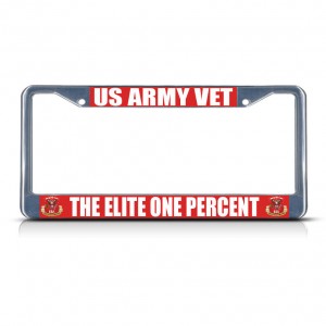 US ARMY VETERAN THE ELITE ONE PERCENT Metal License Plate Frame Tag Border   322190853276